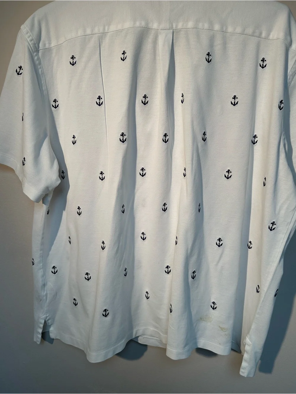 Ralph Lauren White Polo with Navy Anchor Motif